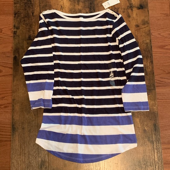 Gap brand new striped 3/4 sleeve top - Picture 1 of 2